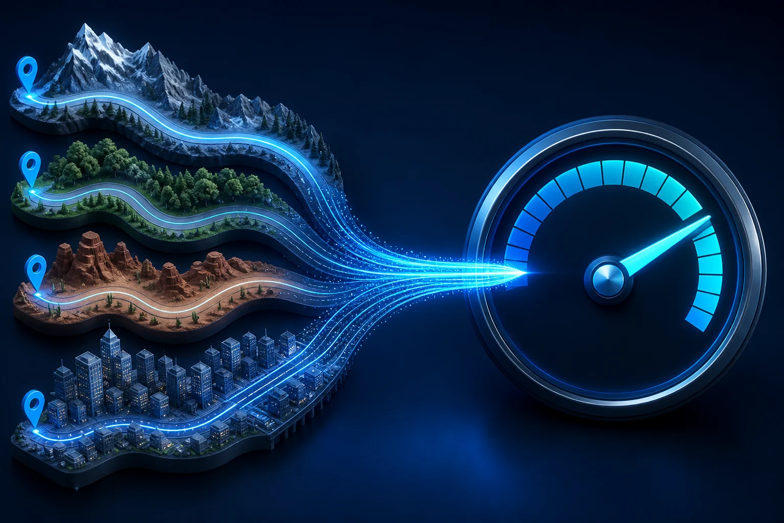 Average speed visualized along a timed journey