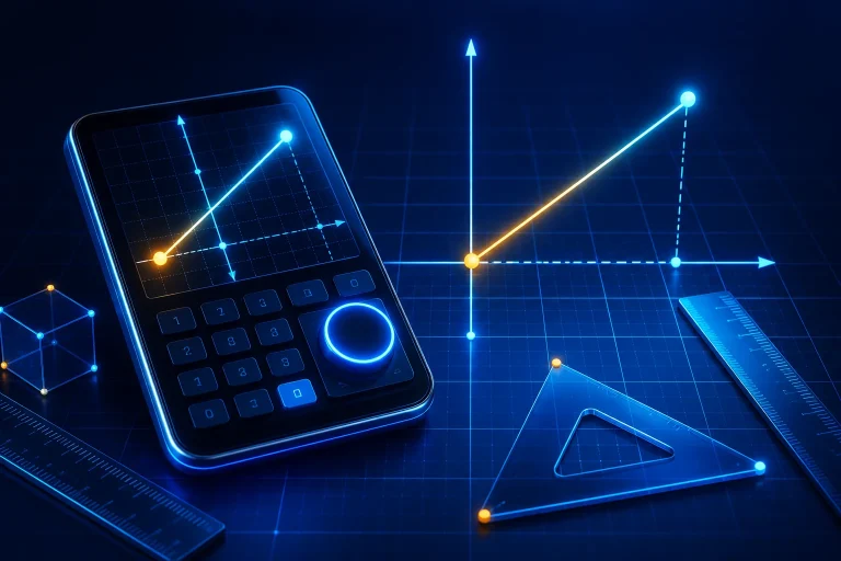 Step-by-step geometric distance calculation illustration