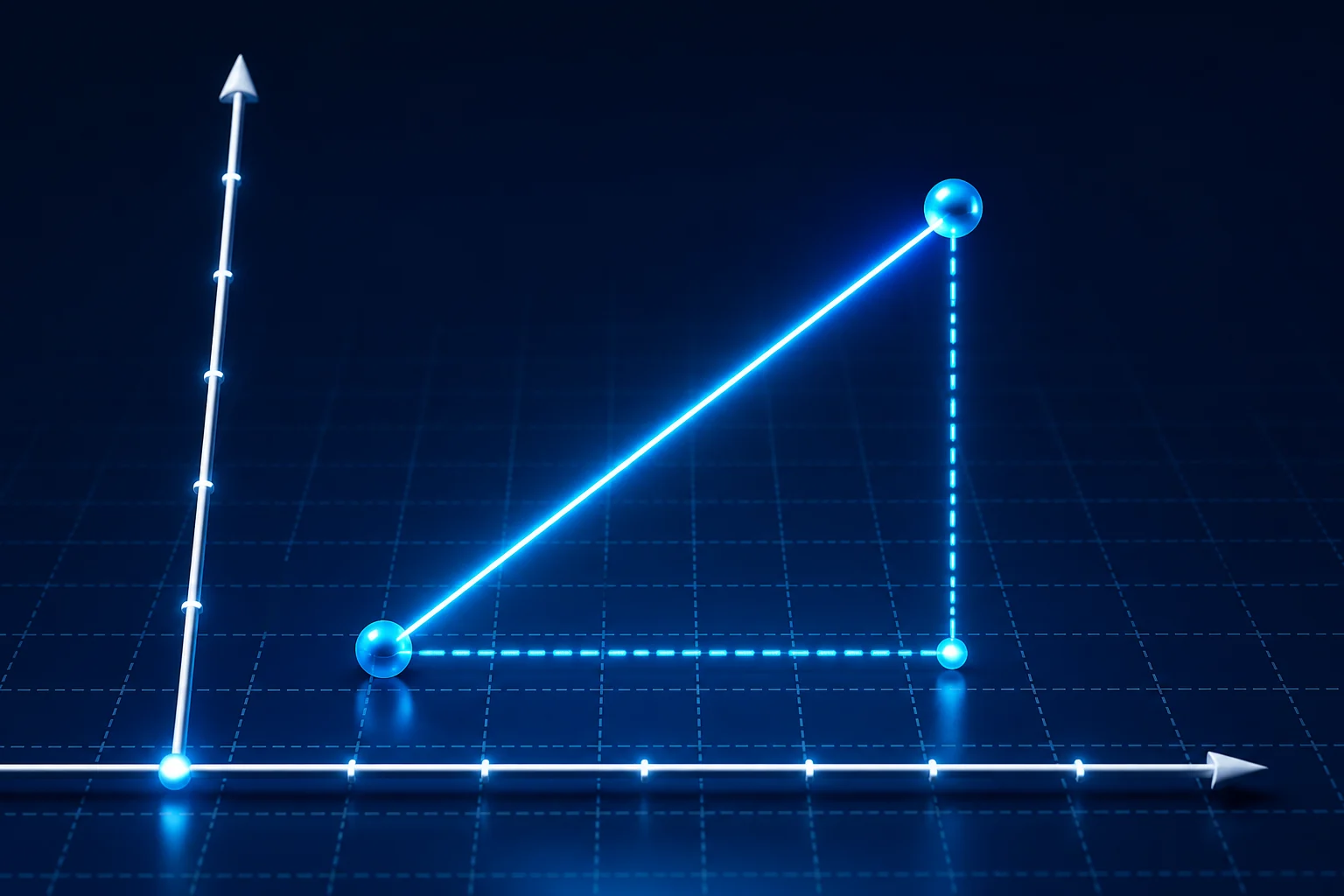 Euclidean distance shown as a diagonal between coordinate points